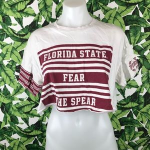 5 for $25 PINK VS FSU Fear The Spear Stripe Crop T